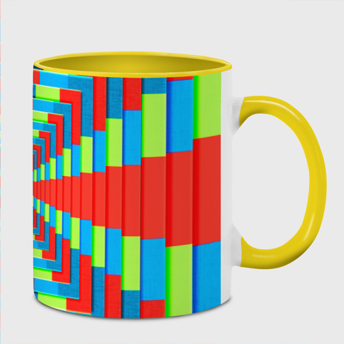 Кружка с полной запечаткой с принтом Разноцветный туннель - оптическая иллюзия, вид спереди #2