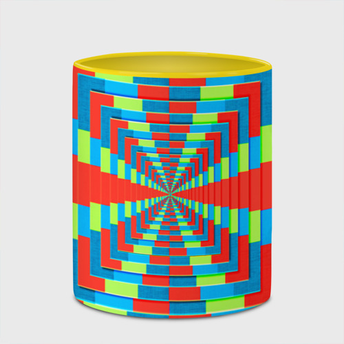 Кружка с полной запечаткой с принтом Разноцветный туннель - оптическая иллюзия, фото #4