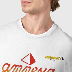 Футболка с принтом Amnesia Ibiza для мужчины, вид на модели спереди №4. Цвет основы: белый