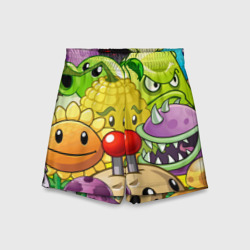 Детские спортивные шорты 3D Растения против зомби