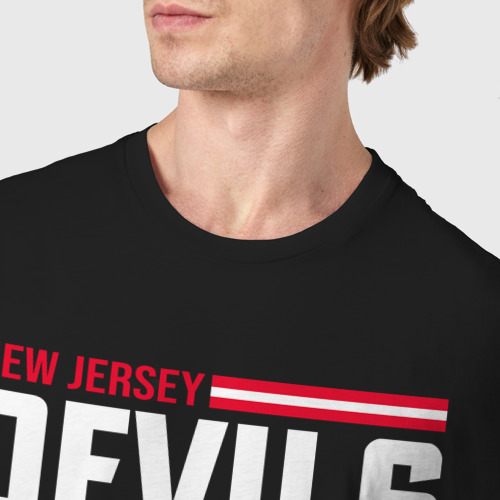 Мужская футболка хлопок Нью - Джерси Девилз нхл, цвет черный - фото 6