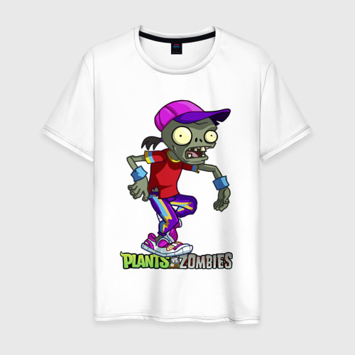Мужская футболка из хлопка с принтом Zombie on sport, вид спереди №1