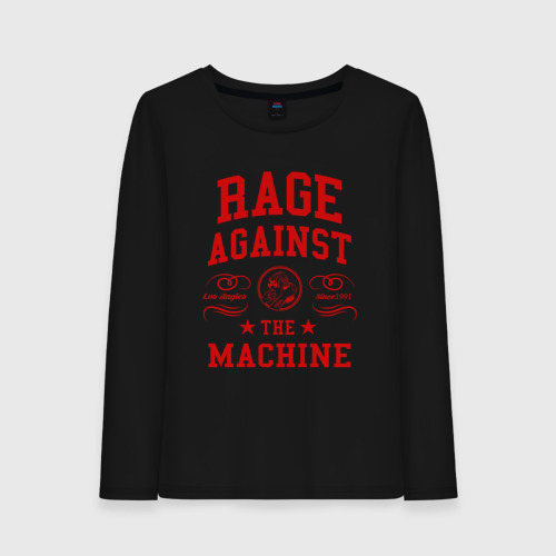 Женский лонгслив хлопок Rage Against the Machine красный, цвет черный