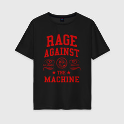 Женская футболка хлопок Oversize Rage Against the Machine красный