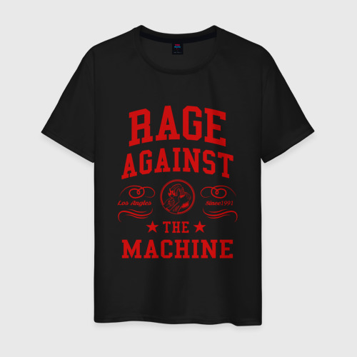 Мужская футболка из хлопка с принтом Rage Against the Machine красный, вид спереди №1