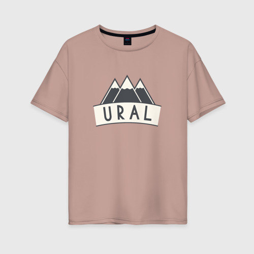 Женская футболка хлопок Oversize Ural, цвет пыльно-розовый