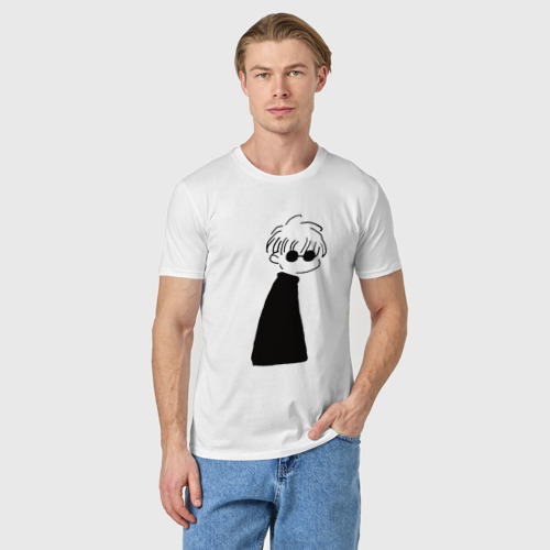 Мужская футболка хлопок Сатору Годжо Манга, цвет белый - фото 3