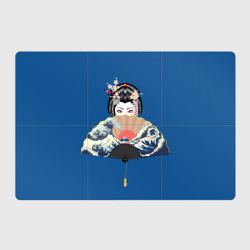 Магнитный плакат 3Х2 Японская гейша с большим веером