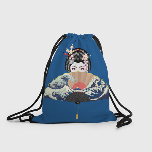 Рюкзак-мешок 3D Японская гейша с большим веером