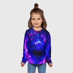 Детский лонгслив 3D Неоновый космос со звездами - фото 2
