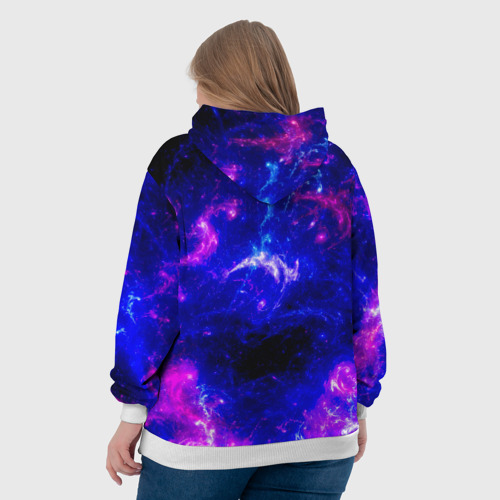 Женская толстовка 3D Неоновый космос со звездами, цвет 3D печать - фото 7