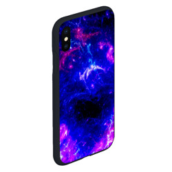 Чехол для iPhone XS Max матовый Неоновый космос со звездами - фото 2