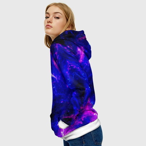 Женская толстовка 3D Неоновый космос со звездами, цвет 3D печать - фото 5