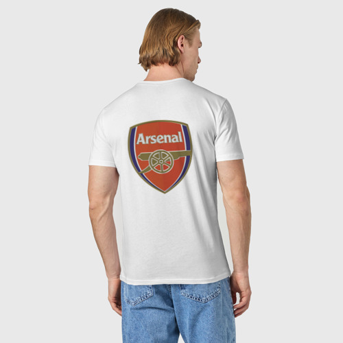 Мужская футболка хлопок с принтом Arsenal - London - goalkeeper, вид сзади #2