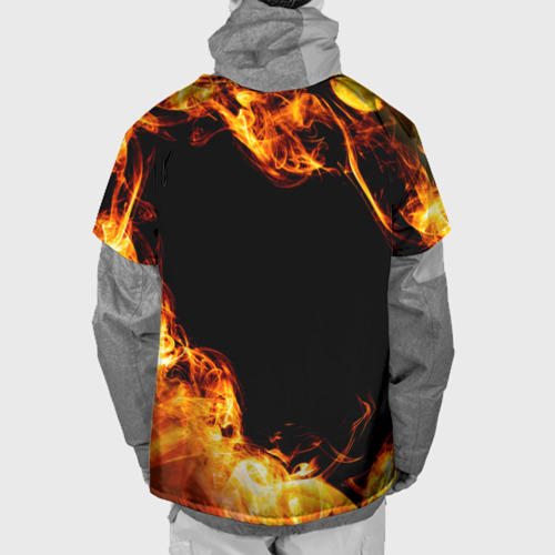 Накидка на куртку 3D System of a Down и пылающий огонь, цвет 3D печать - фото 2