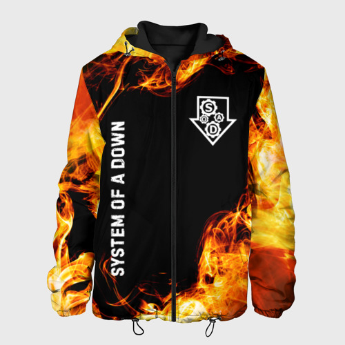 Мужская куртка 3D System of a Down и пылающий огонь, цвет 3D печать