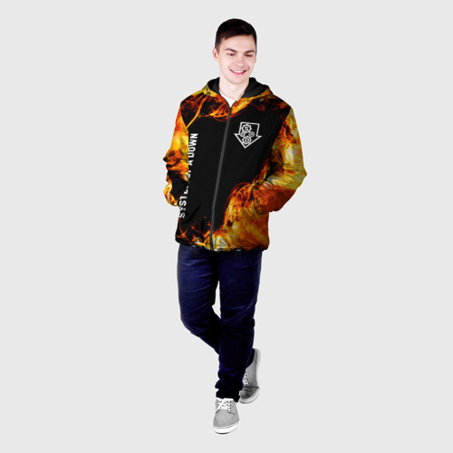 Мужская куртка 3D System of a Down и пылающий огонь, цвет 3D печать - фото 3