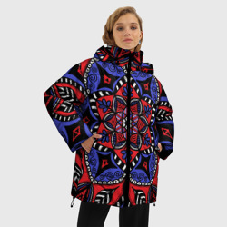 Женская зимняя куртка Oversize Мандала в цветах триколора - фото 2