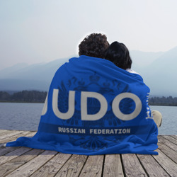 Плед 3D Russian Federation judo - на синем фоне - фото 2