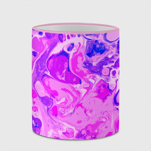 Кружка с полной запечаткой Абстракция неоновые тай-дай разводы, цвет Кант розовый - фото 4