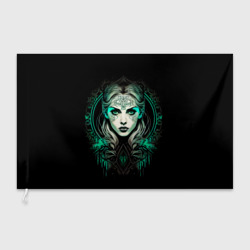 Флаг 3D Готическая ведьма на чёрном фоне