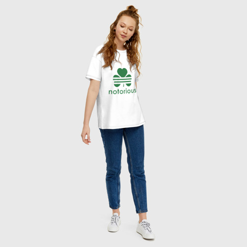 Женская футболка хлопок Oversize Notorious - Ireland, цвет белый - фото 5