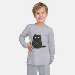 Детская пижама с лонгсливом хлопок Котик притворился ёлочкой - фото 2