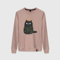 Женский свитшот хлопок Котик притворился ёлочкой