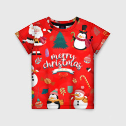 Детская футболка 3D Merry christmas art