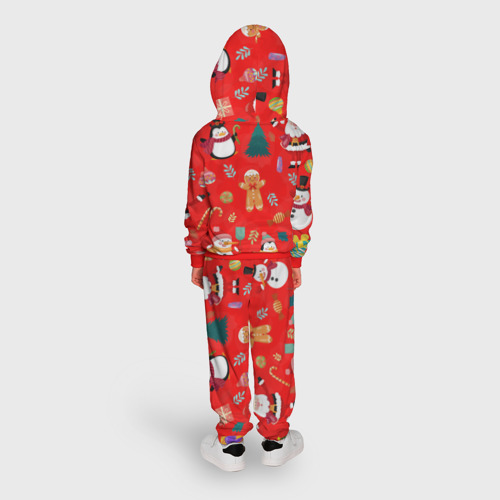 Детский костюм с толстовкой 3D Merry christmas art, цвет красный - фото 4