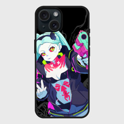 Чехол силиконовый для Apple iPhone 15 матовый Ребекка: Cyberpunk