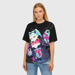 Женская футболка oversize 3D Ребекка: Cyberpunk - фото 2