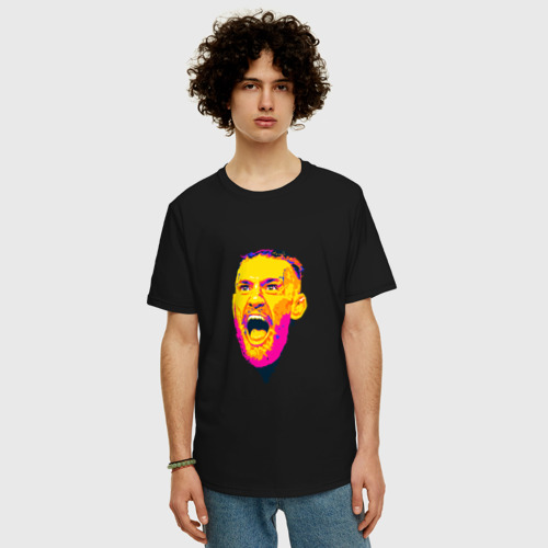 Мужская футболка хлопок Oversize с принтом Conor scream, фото на моделе #1
