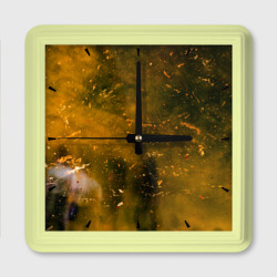 Чёрный туман и золотые краски – Настенные часы квадратные с принтом купить
