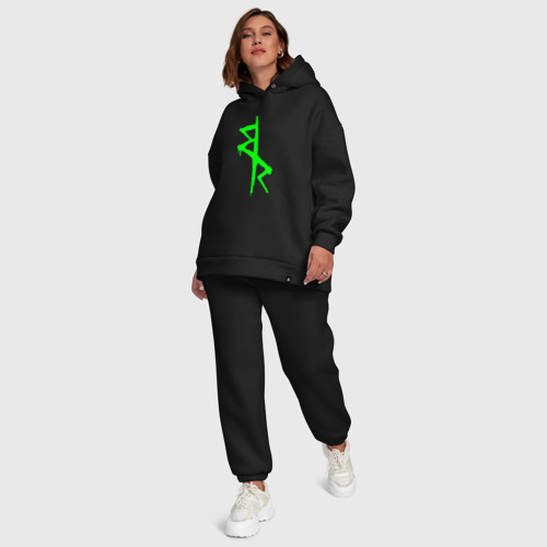 Женский костюм хлопок Oversize Logotype - Cyberpunk: Edgerunners, цвет черный - фото 6