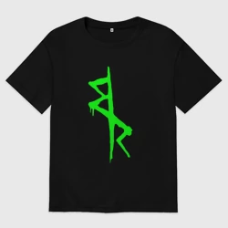 Женская футболка хлопок Oversize Logotype - Cyberpunk: Edgerunners