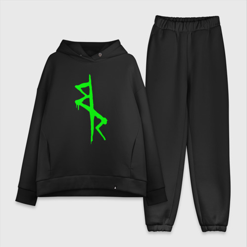 Женский костюм хлопок Oversize Logotype - Cyberpunk: Edgerunners, цвет черный