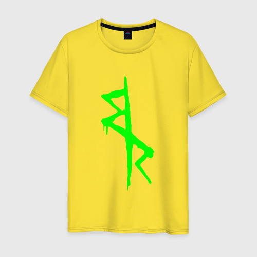 Мужская футболка хлопок Logotype - Cyberpunk: Edgerunners, цвет желтый