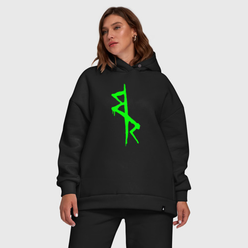 Женский костюм хлопок Oversize Logotype - Cyberpunk: Edgerunners, цвет черный - фото 5