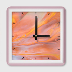 Оранжевая река и краски – Настенные часы квадратные с принтом купить