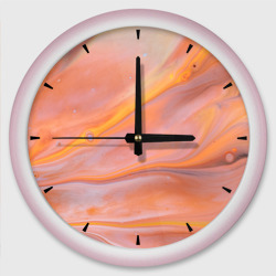 Оранжевая река и краски – Настенные часы круглые с принтом купить