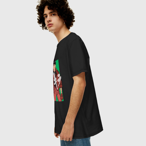 Мужская футболка хлопок Oversize Канеда, цвет черный - фото 5