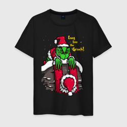 Мужская футболка хлопок Гринч и Санта