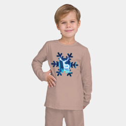 Детская пижама с лонгсливом хлопок Неоновый олень - фото 2