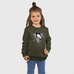 Детский свитшот хлопок Питтсбург Пингвинз серый - фото 2