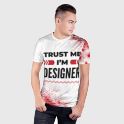 Мужская футболка 3D Slim Trust me I'm designer white - фото 2