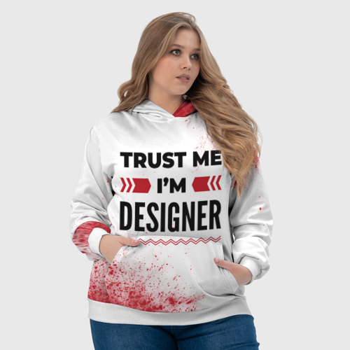 Женская толстовка 3D Trust me I'm designer white, цвет 3D печать - фото 6