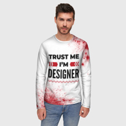 Мужской лонгслив 3D Trust me I'm designer white - фото 2