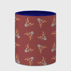 Кружка с полной запечаткой Эстетика: праздничные олени на бордовом фоне - фото 2