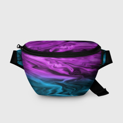 Поясная сумка 3D Синий с фиолетовым размытый абстрактный узор